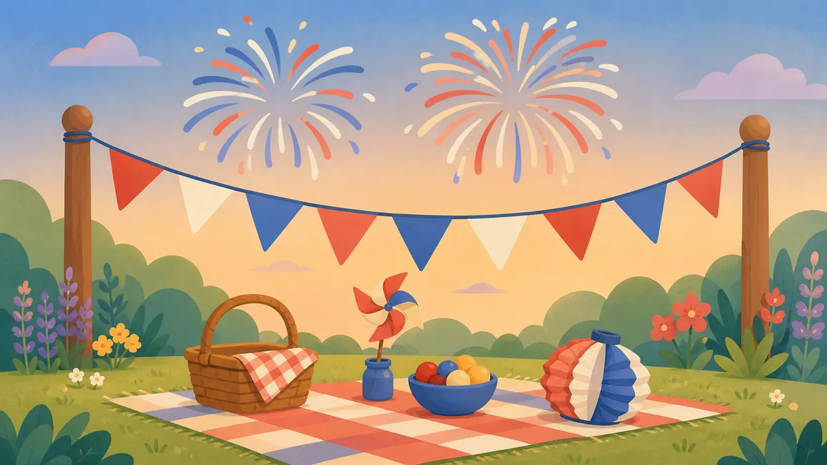 Fourth of July family event illustration