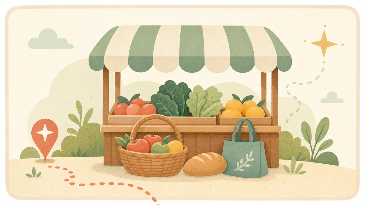 Markets & Food family event illustration